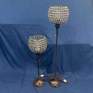 Elegant Crystal Globe Floor and Table Lamp Set
